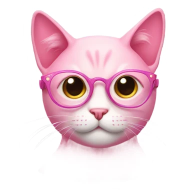 pink cat with star glasses sticker