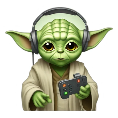 Yoda with  headset phone  sticker