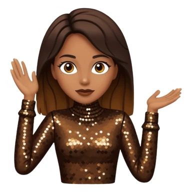 Cindy Herron from En Vogue with tan skin, long dark brown black sequin outfit sticker