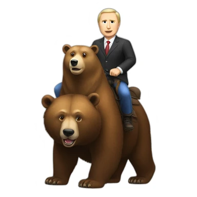 Shortless Vladimir Poutine rides a bear sticker
