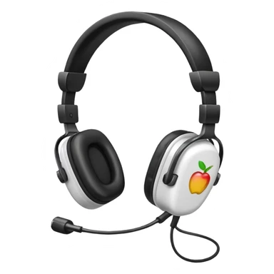 gamer headset classic style, like Apple emojis sticker