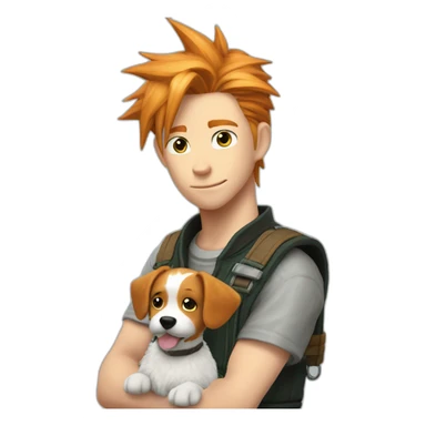ginger cloud strife. With dog pet sticker