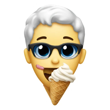 boy eating ice cream sticker