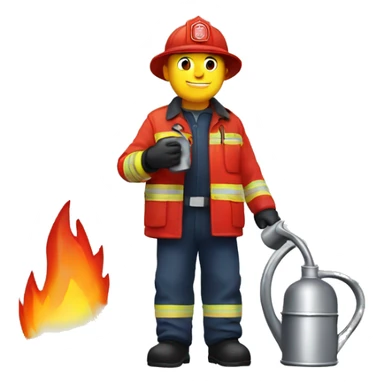 fire man watering fire sticker