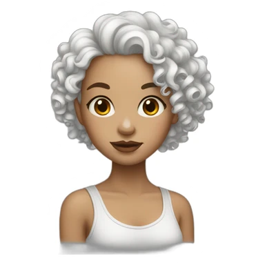 White curly girl with tatoos sticker