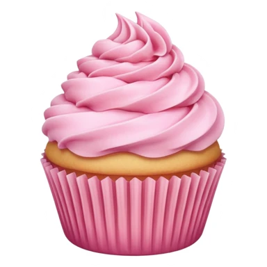 super realistic vanilla cupcake with pink frosting sticker