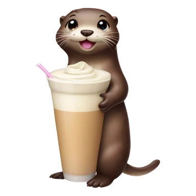 Girl otter with milk shake  sticker