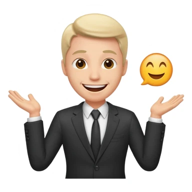 excited office boss sticker