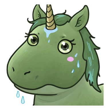 Rainbow baby unicorn tears on cheek sticker