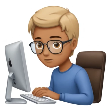 persona trabajando en una computadora sticker