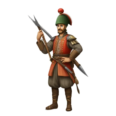 A full-length serious ottoman janissary sticker