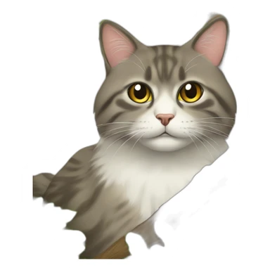 gato persa subido a un árbol sticker