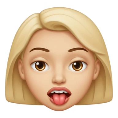 Rolling eye bites lip sticker