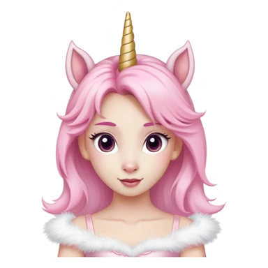 anthropomorphised female unicorn ballerina, head and shoulders, straight on, relaxed pose sticker