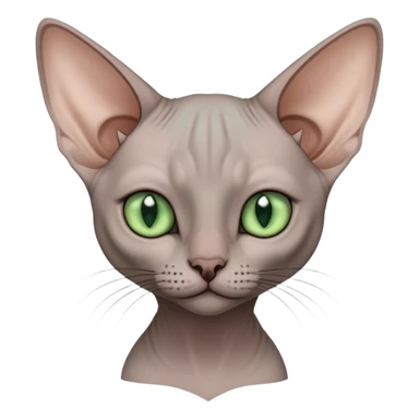 Grey, pixie sphinx cat with green eyes sticker