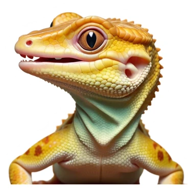 Cinematic Cute Yawning Gecko Portrait Emoji, Head tilted slightly with a dramatic, wide-open yawn, showcasing a compact, smooth-scaled body with slightly drooping eyelids and a relaxed, open-mouthed expression, Simplified yet irresistibly adorable features, highly detailed, glowing with a soft, cozy ambient glow, high shine, relaxed yet expressive, stylized with a hint of whimsical charm, soft glowing outline, capturing the essence of a drowsy yet affectionate gecko that appears ready to stretch out for a nap! sticker