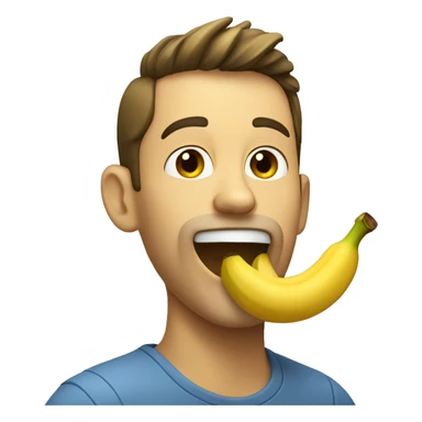 guy eating a banana sticker