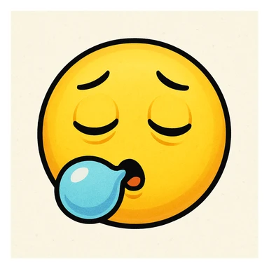 yellow face with sleepy bubble sticker