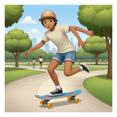 skateboarding at a park sticker