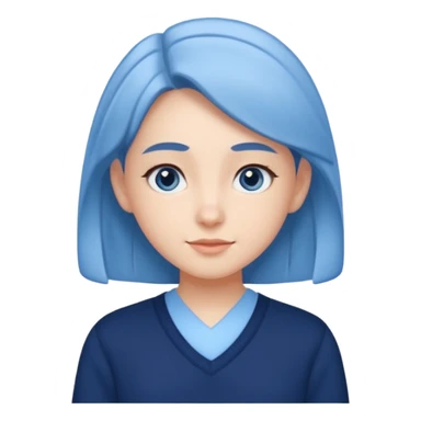 cute school girl jewish  navy jumper with light blue by the v neck on the jumper light blue shirt sticker