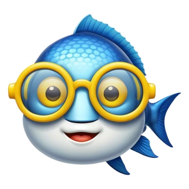 Ryba z żółtymi okularami sticker