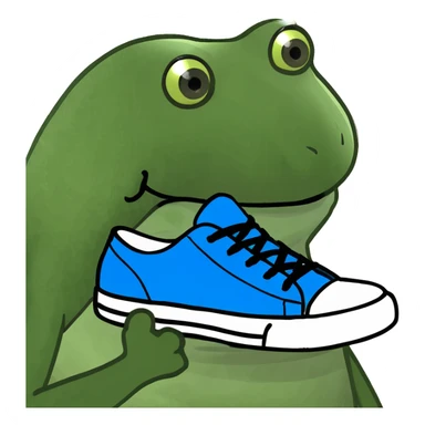 Tiburon con zapatillas azules sticker