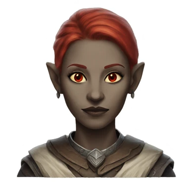 dunmer female with red hair and red eyes sticker
