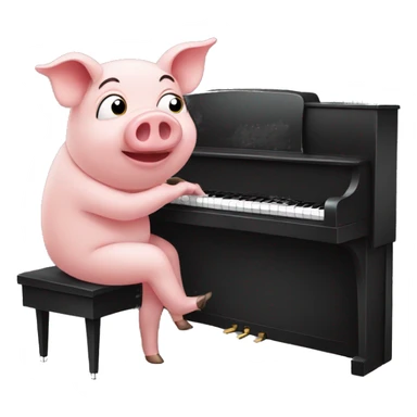 Pig playing piano sticker