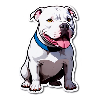 white pitbull  sticker