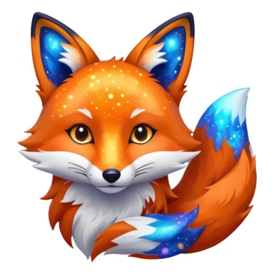 a galaxy print fox sticker