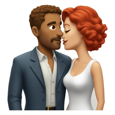 Puerto Rican man with red haired white wife, kissing  sticker