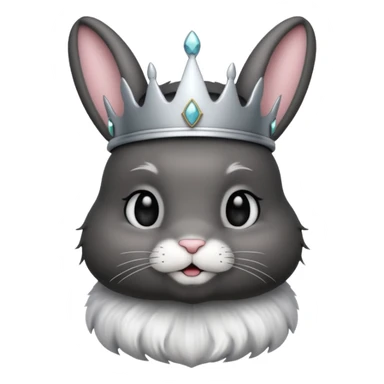 black bunny with silver crown sticker