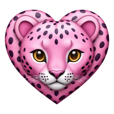 Pink cheetah heart sticker