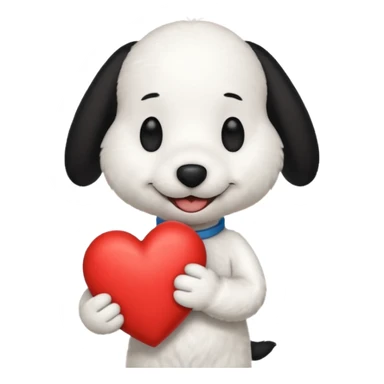 snoopy con un corazón entre los brazos  sticker
