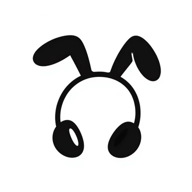 cute headphones with rabbit ears on top sticker