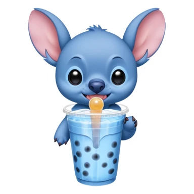 Stitch qui boit un bubble tea  sticker