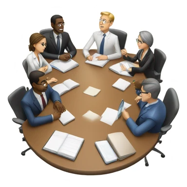 business meeting sitting at a table sticker