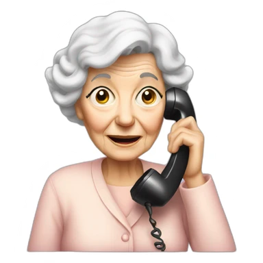 Old lady on the telephone sticker