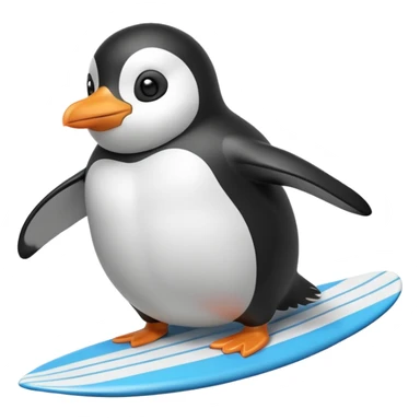 Pudgy penguin surfing sticker