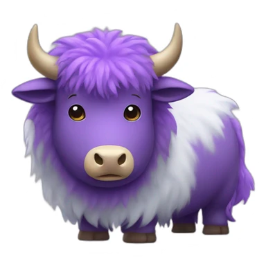 fluffy purple ox sticker
