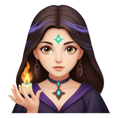 Hyper realistic Beautiful brunette doing Witch craft sticker