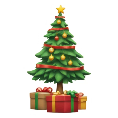 Presents under a Christmas tree sticker