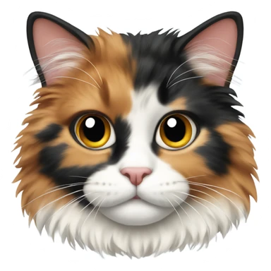 Fluffy calico cat sticker