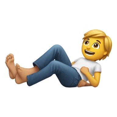 smile with feet behind them sticker