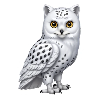 Snowy-Owl-Arctic-Fox-Snow-Leopard-hybrid, full body  sticker