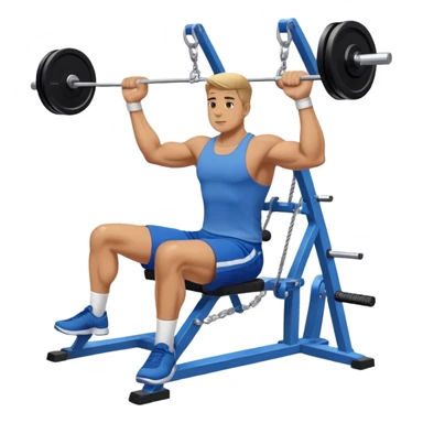 man with blue shorts doing seated cable-rows machine exercise sticker
