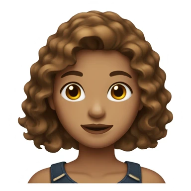 Wavy brown haired girl sticker
