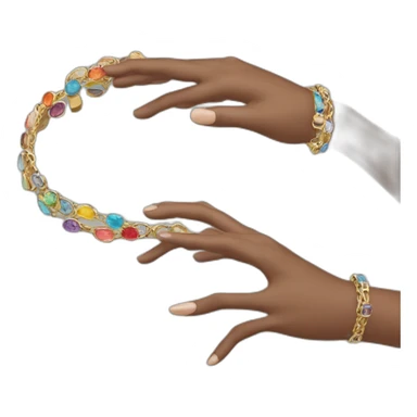 hand with a stack of bracelets sticker