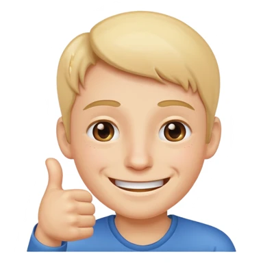 Smiling face crying with thumbs up sticker