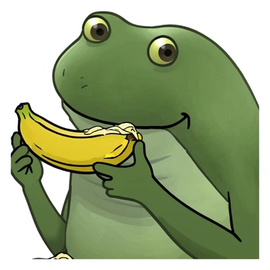 Banana with bite unpeeled sticker